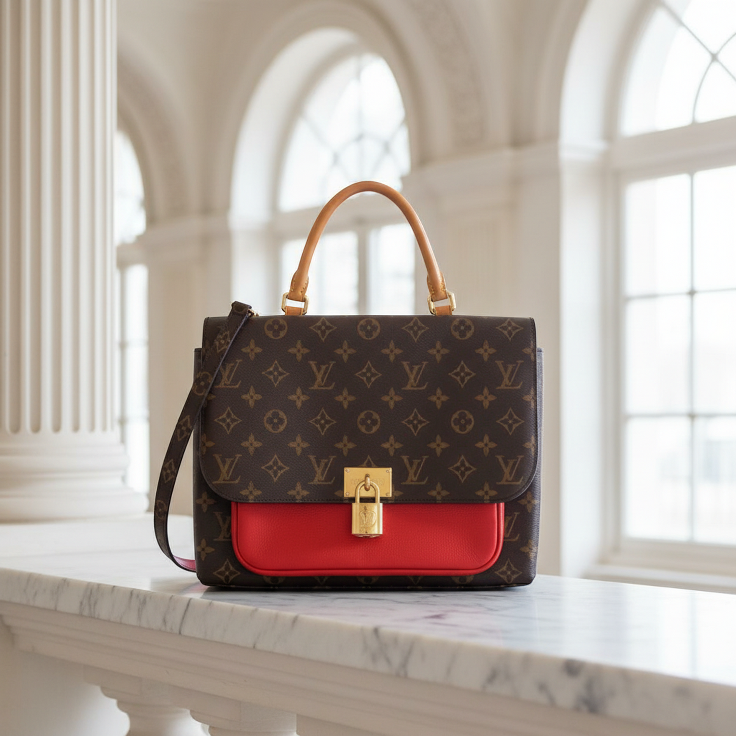 Louis Vuitton Monogram Marignan M44286 Women's Handbag,Shoulder Bag Coquelicots,Monogram