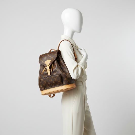 Louis Vuitton Monogram Montsouris MM M51136 Women's Backpack Brown