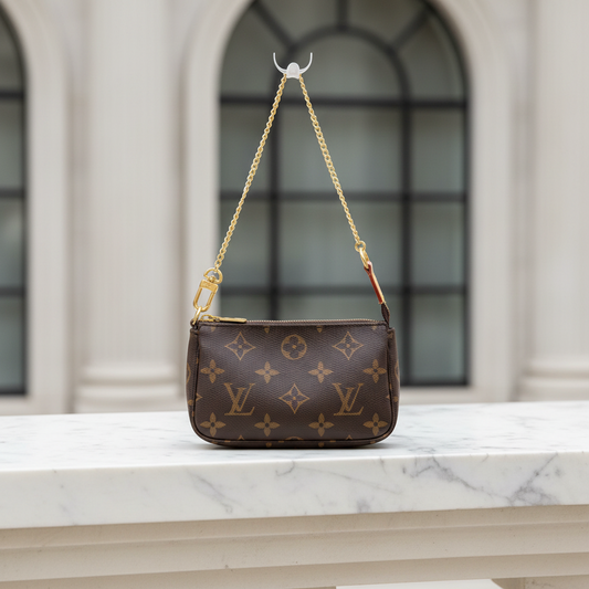 Louis Vuitton Monogram Mini Pochette Accessoires M58009 Women's Handbag Brown