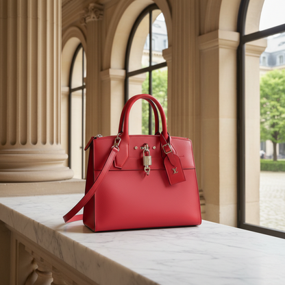 Louis Vuitton City Steamer PM M51030 Women's Handbag,Shoulder Bag Ruby