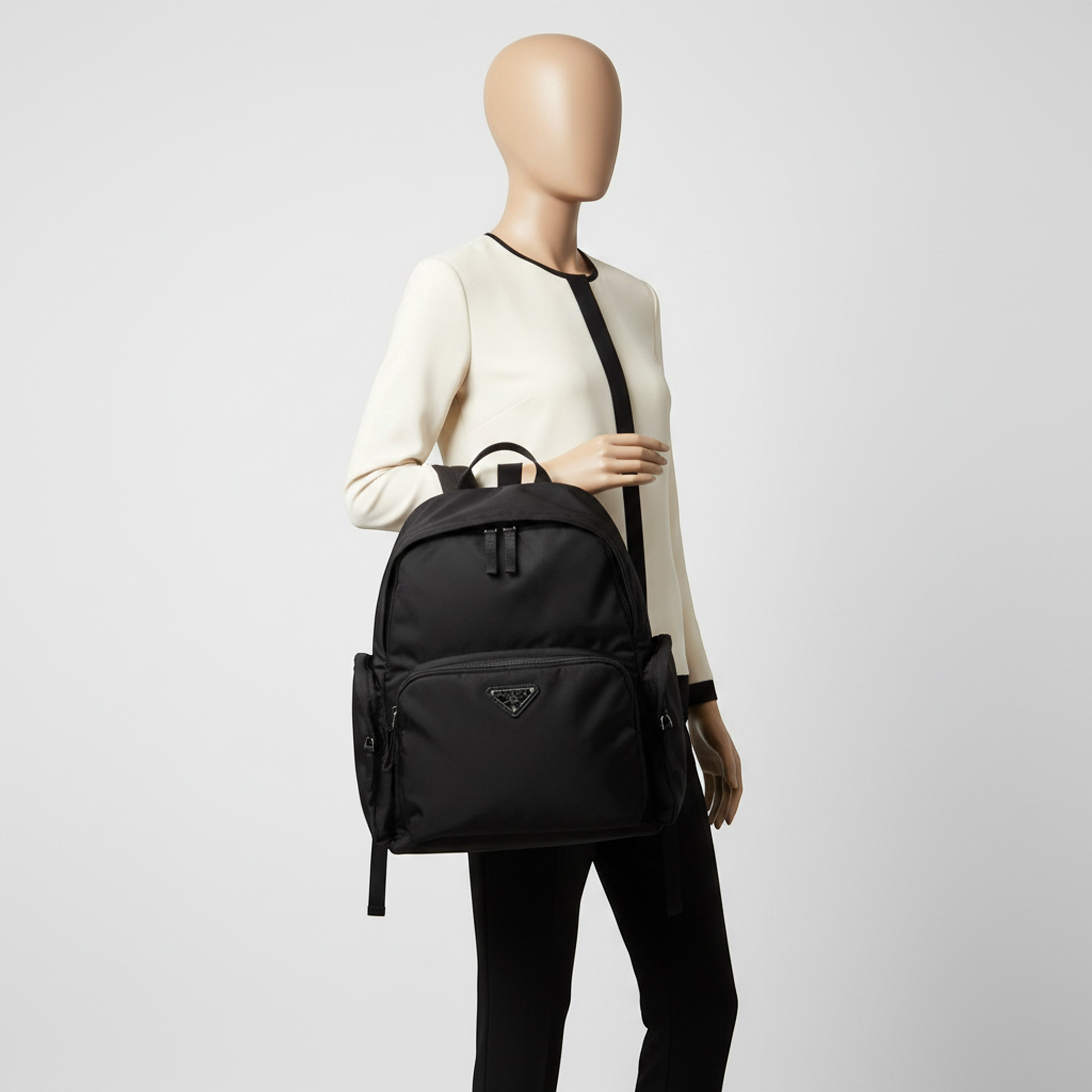 Prada TESSUTO MONTAGN VZ0052 Men's Nylon Backpack Black