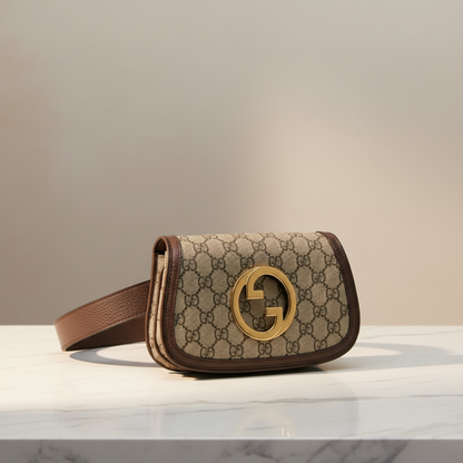 Gucci Blondie Belt Bag 703807 Women's GG Supreme,Leather Fanny Pack,Sling Bag Brown,Light Beige