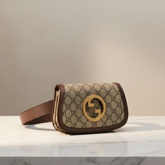 Gucci Blondie Belt Bag 703807 Women's GG Supreme,Leather Fanny Pack,Sling Bag Brown,Light Beige