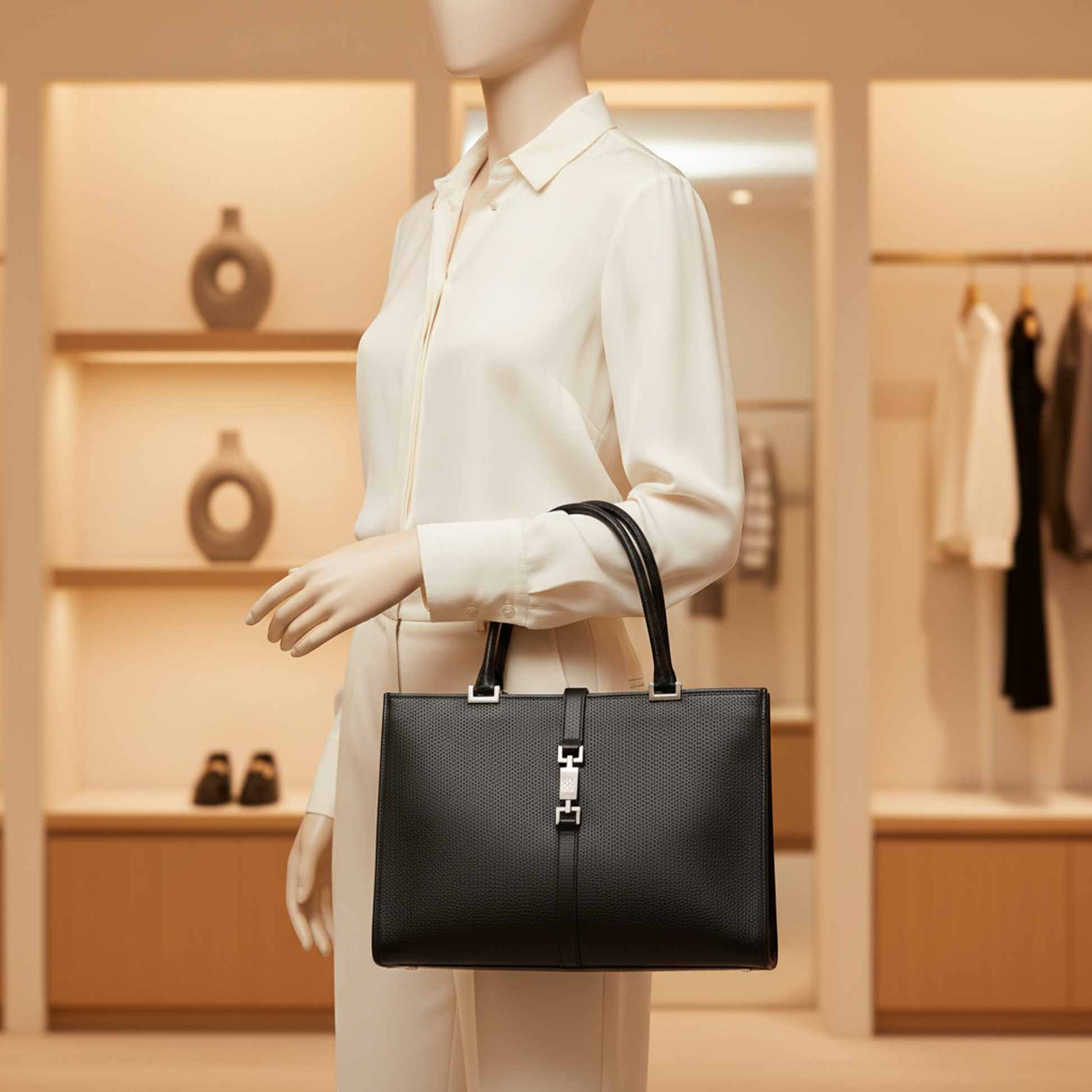 Gucci Jackie 002 1074 Women's Leather Tote Bag Black