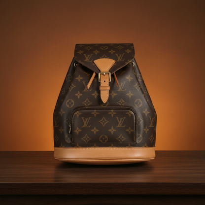 Louis Vuitton Monogram Montsouris MM M51136 Women's Backpack Brown