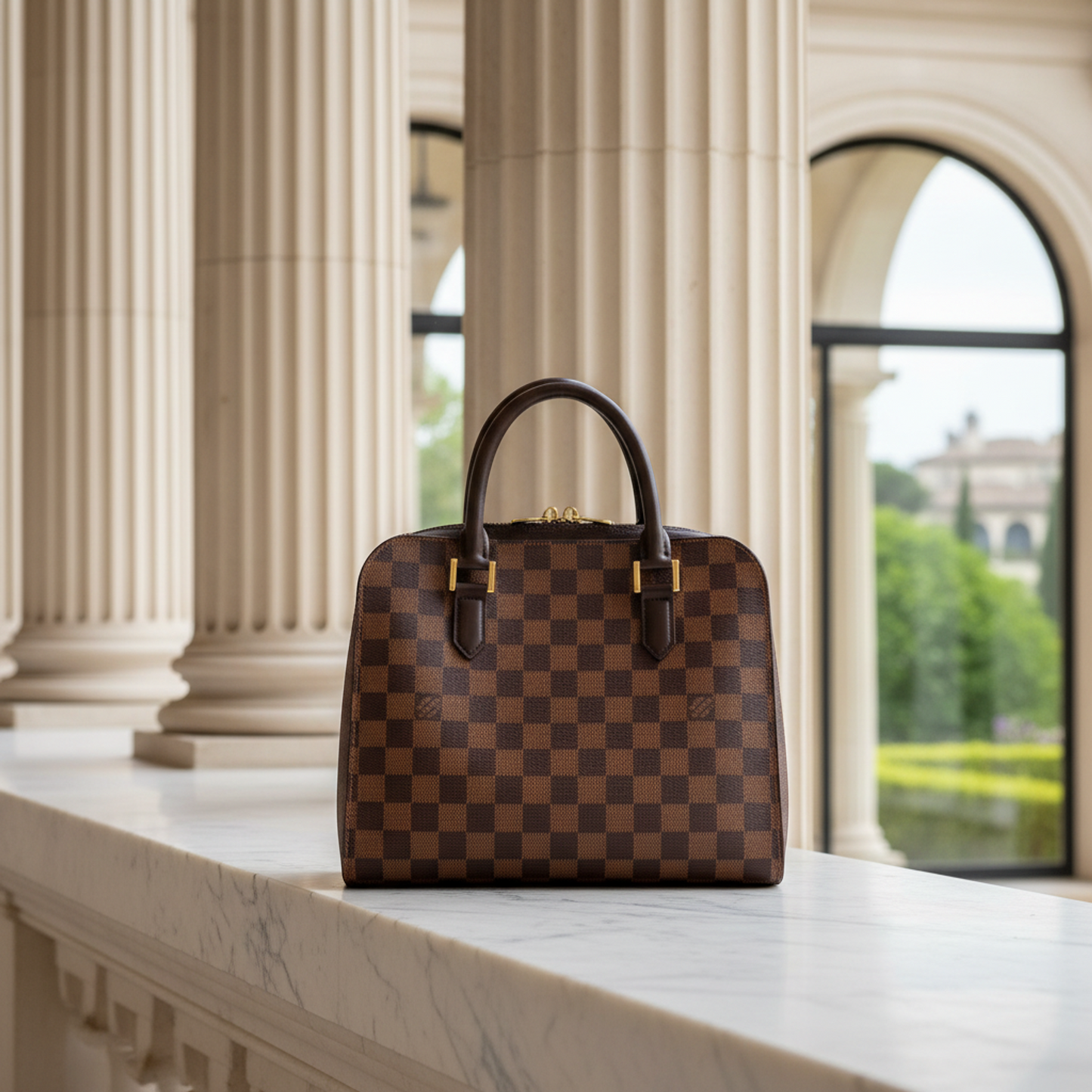 Louis Vuitton Damier Triana N51155 Women's Handbag Ebene