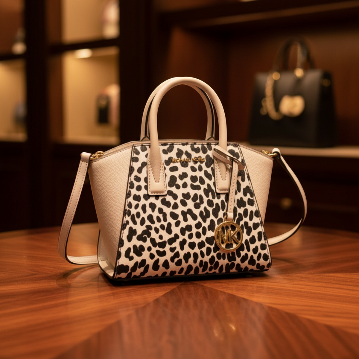 Michael Kors AVRIL 35F4G4VC0H Women's Leather Handbag,Shoulder Bag Off-white