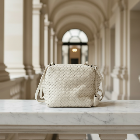 Bottega Veneta Intrecciato Women's Leather Shoulder Bag White