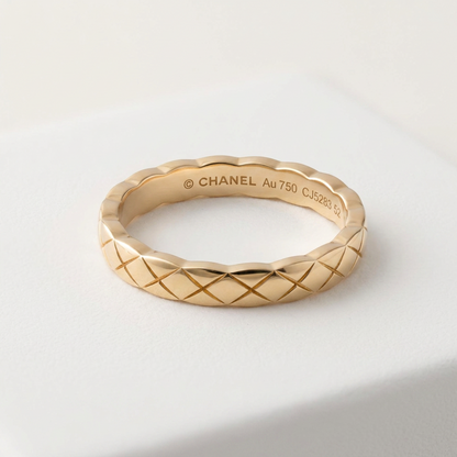 Chanel Coco Crush Ring Mini Model Pink Gold (18K) Fashion No Stone Band Ring Pink Gold