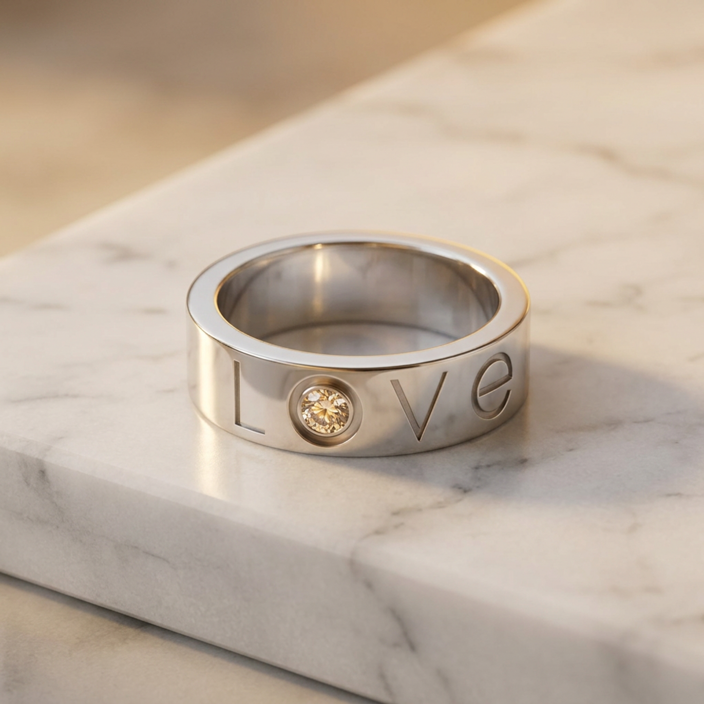 Cartier Love Ring 1P Diamond Christmas Limited Edition White Gold (18K) Fashion Diamond Band Ring Silver