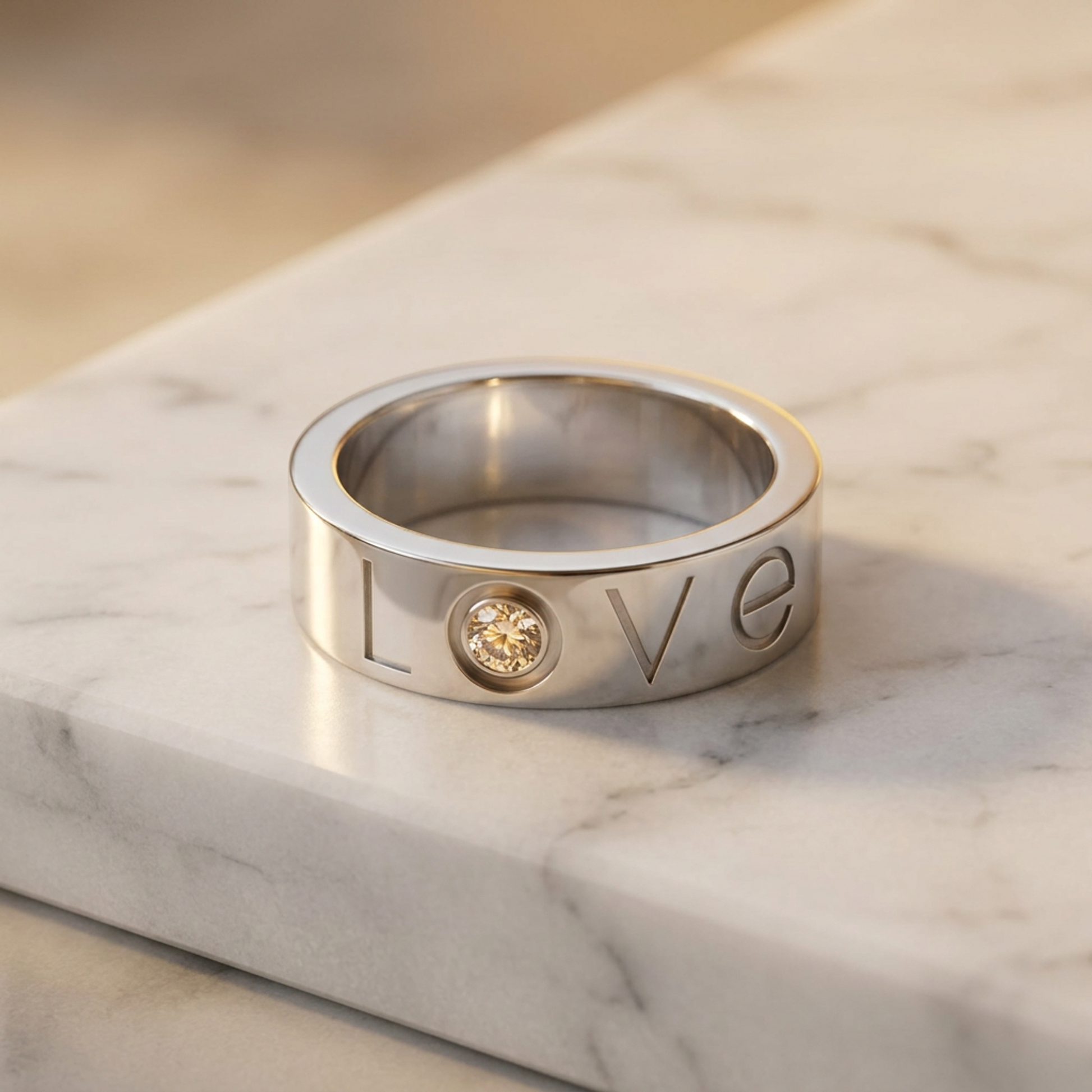 Cartier Love Ring 1P Diamond Christmas Limited Edition White Gold (18K) Fashion Diamond Band Ring Silver