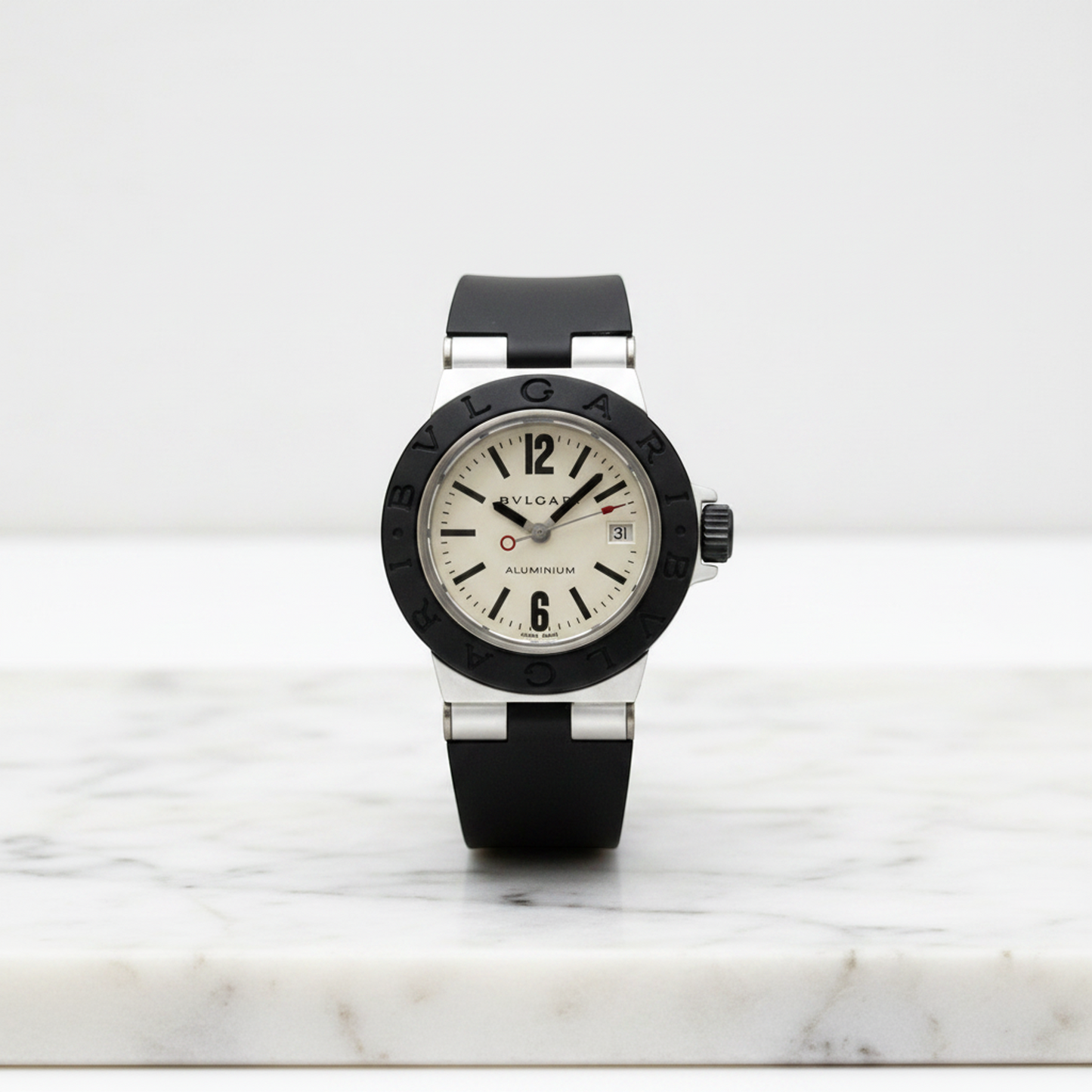 BVLGARI Aluminium Rubber Quartz Ladies Watch AL29TA