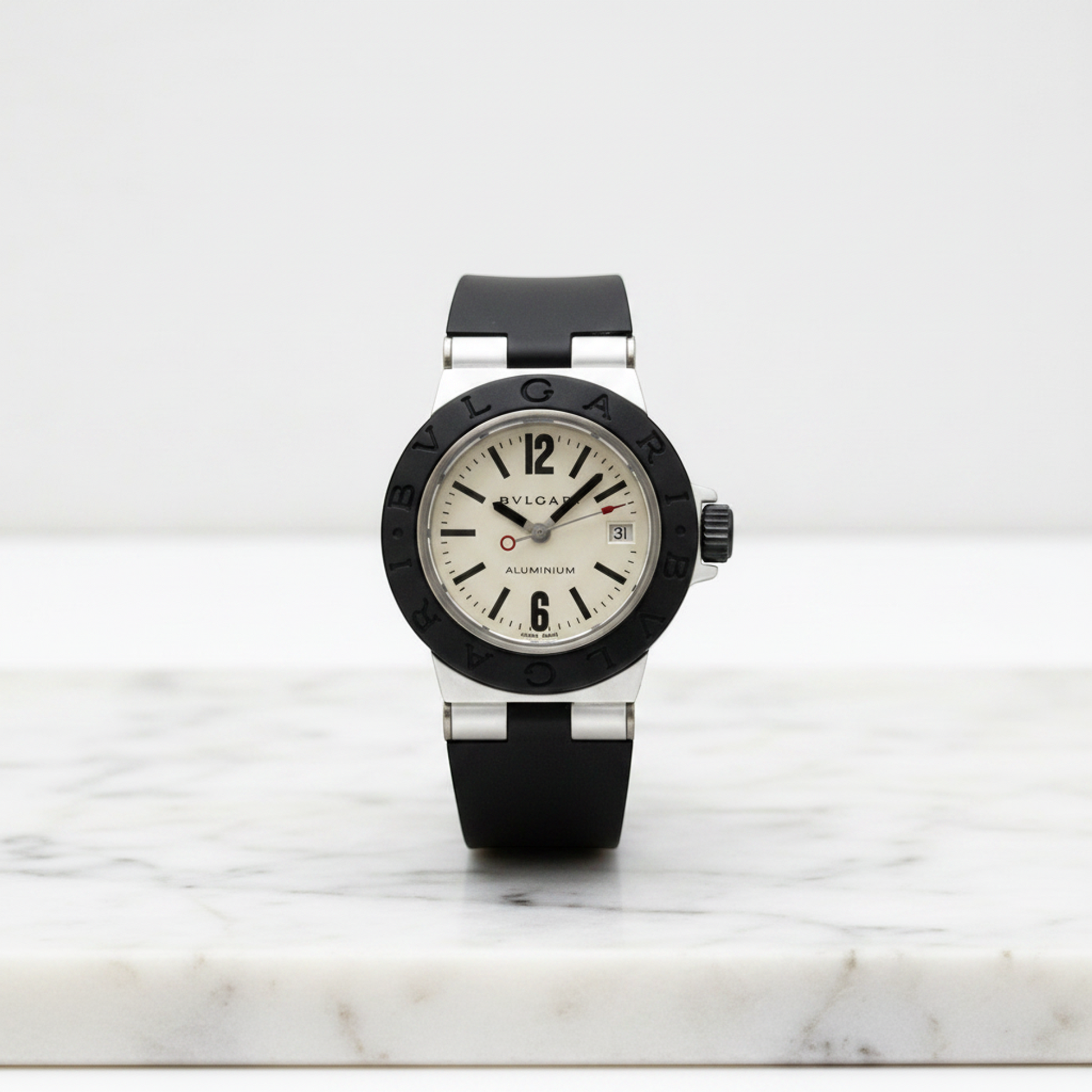 BVLGARI Aluminium Rubber Quartz Ladies Watch AL29TA