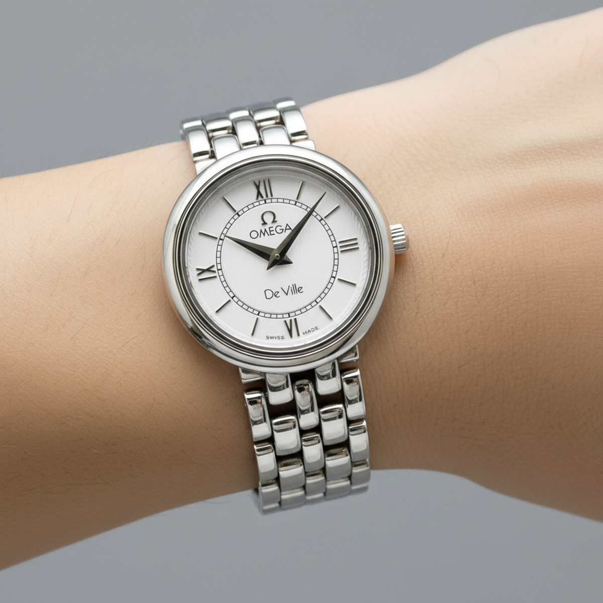 OMEGA De Ville Stainless Steel Quartz Ladies Watch 7574.31 Polished