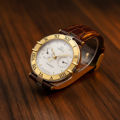 OMEGA Constellation Day Date 18K Gold Steel Watch 196.1080 Polished