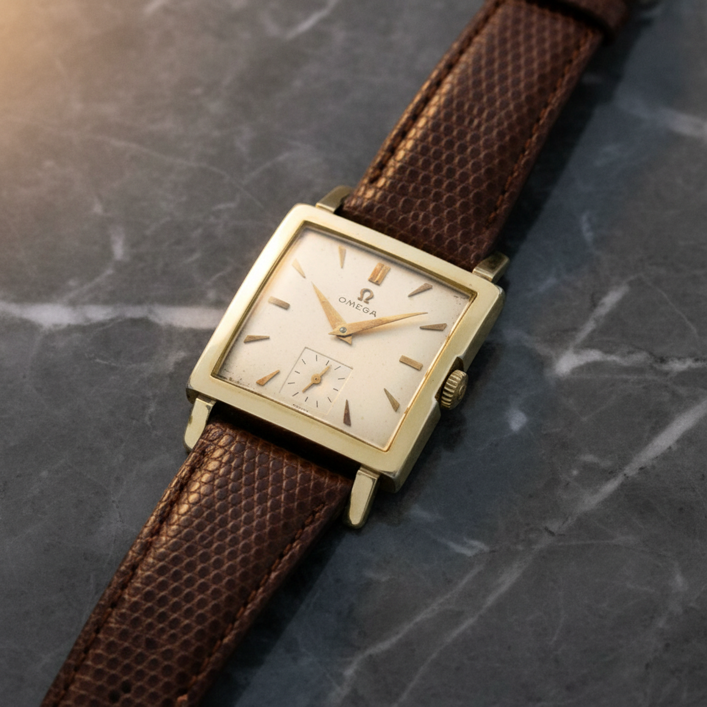 OMEGA Cal 302 Gold Plated hand-Winding Mens Watch 6264 Vintage