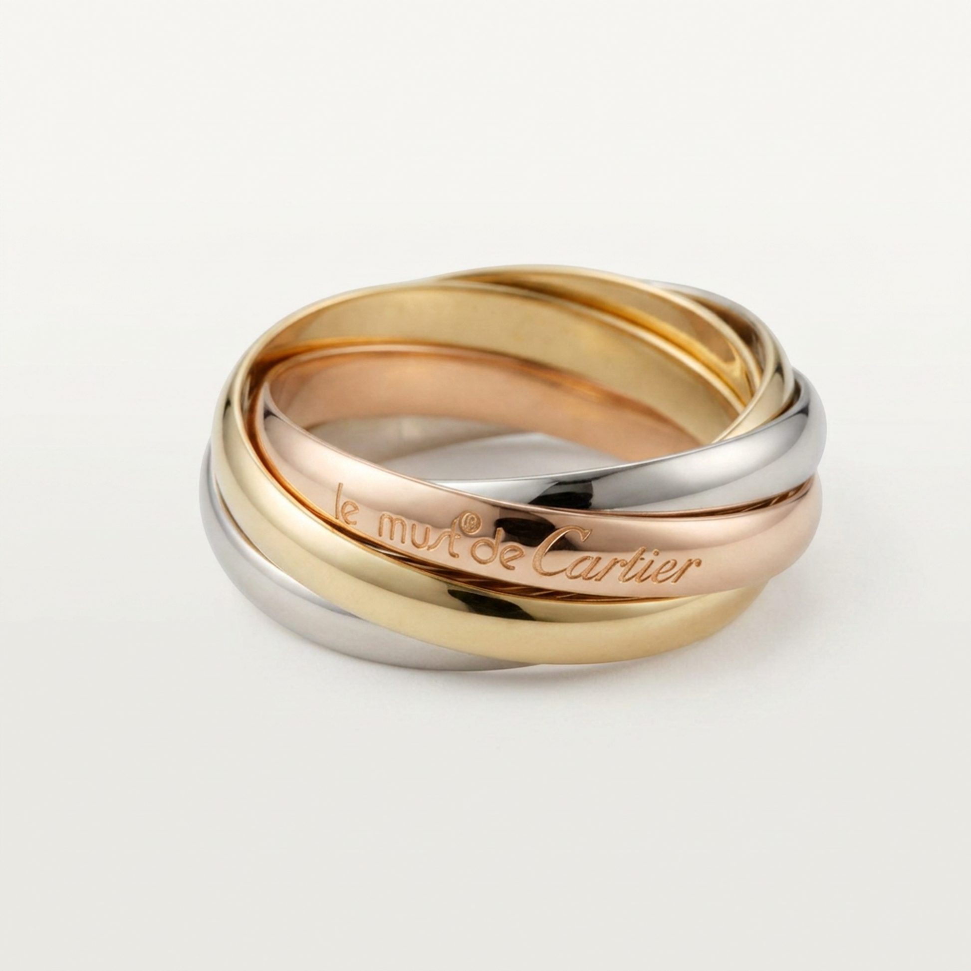 Cartier トリニティリング Yellow Gold (18K),Pink Gold (18K),White Gold (18K) Fashion No Stone Band Ring Gold