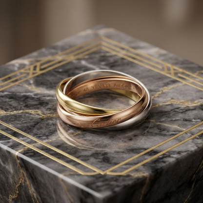 Cartier トリニティリング Yellow Gold (18K),Pink Gold (18K),White Gold (18K) Fashion No Stone Band Ring Gold