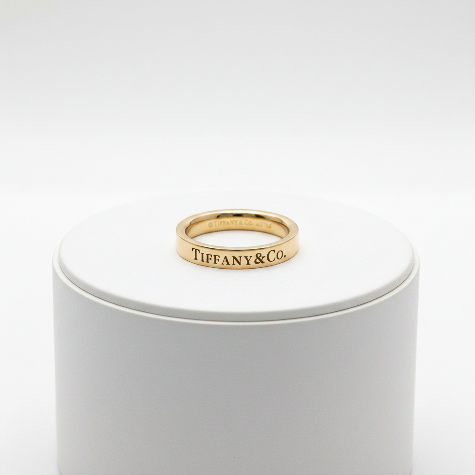 Tiffany Flat Band Ring Pink Gold (18K) Fashion No Stone Band Ring Pink Gold