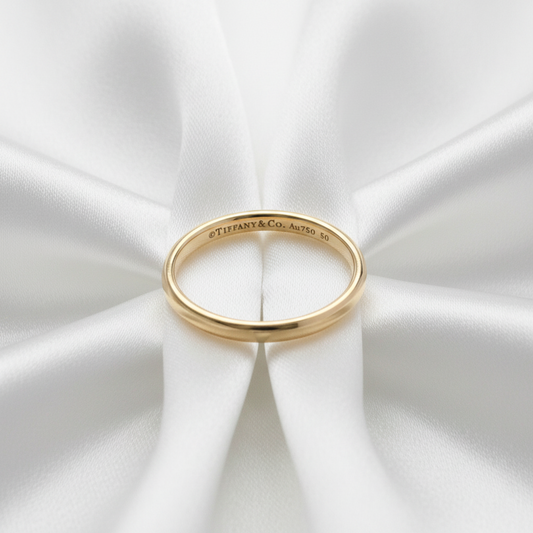 Tiffany Wedding Rings Pink Gold (18K) Fashion No Stone Band Ring Pink Gold