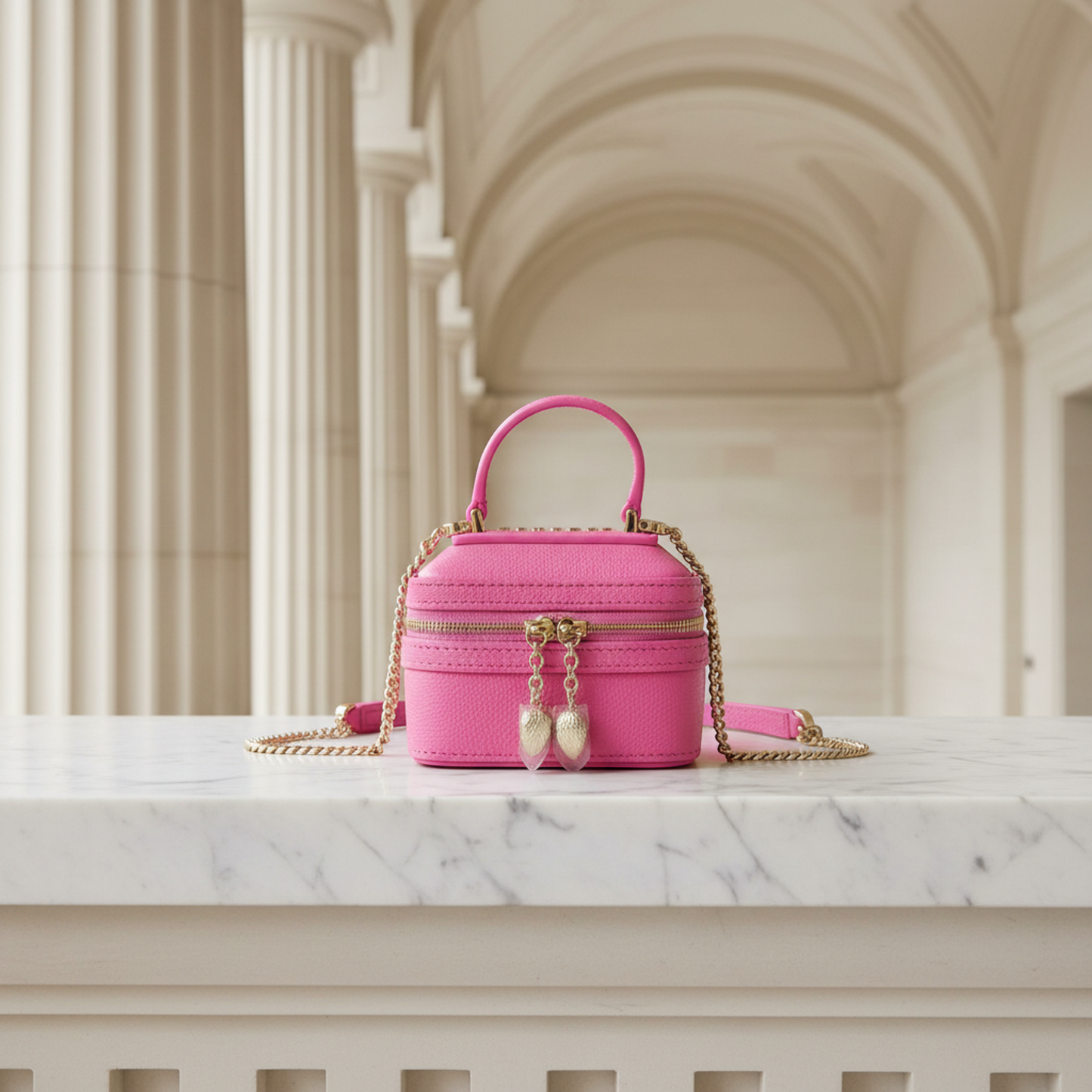 Bvlgari Serpenti Mini Jewelry Box Women's Leather Pouch,Shoulder Bag Pink
