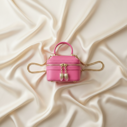 Bvlgari Serpenti Mini Jewelry Box Women's Leather Pouch,Shoulder Bag Pink