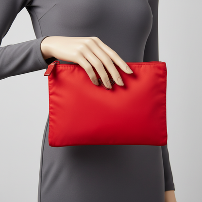 Prada VELA 1N1725 Women's Nylon Pouch Red Color