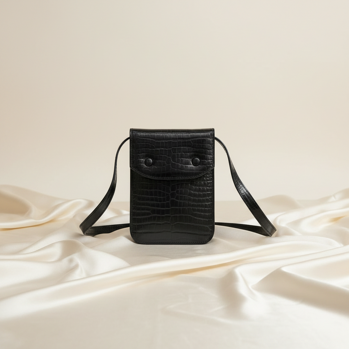 Maison Margiela 4-stitch Small Shoulder Pouch Women's Leather Shoulder Bag Black