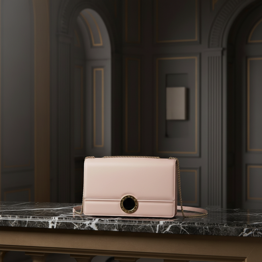 Bvlgari Bvlgari Bvlgari Chain Shoulder Bag Women's Leather Shoulder Bag Pink Beige