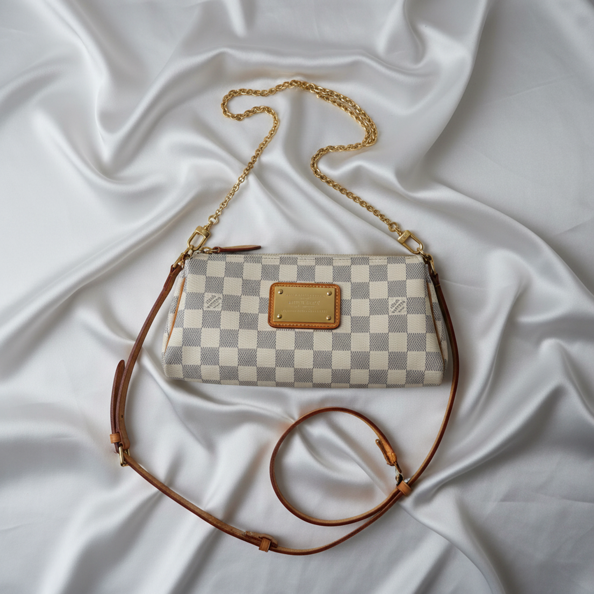 Louis Vuitton Damier Azur Eva N55214 Women's Shoulder Bag Damier Azur