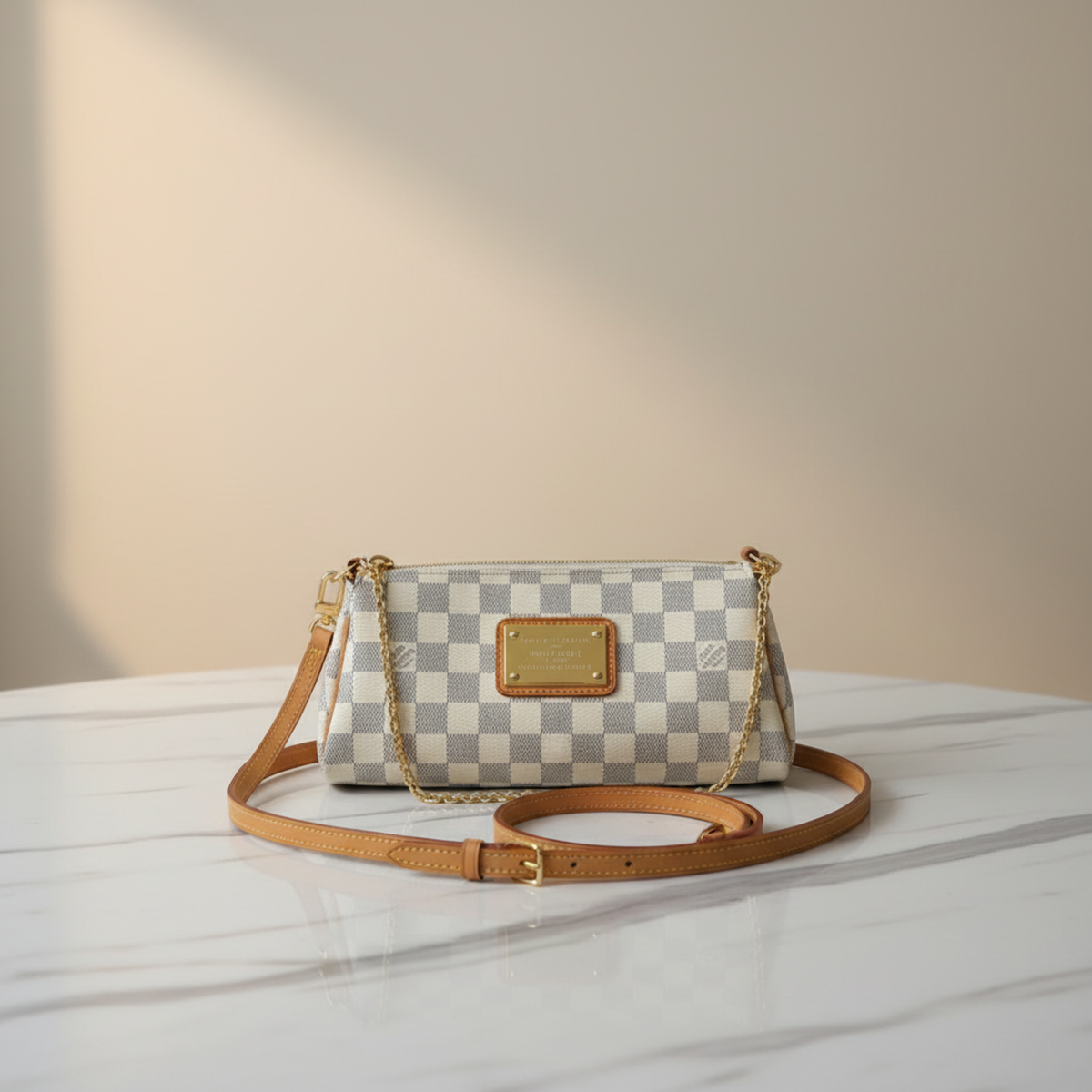 Louis Vuitton Damier Azur Eva N55214 Women's Shoulder Bag Damier Azur