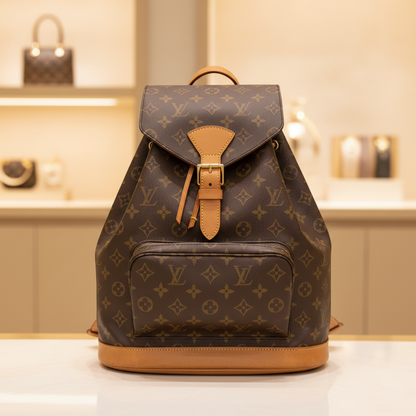 Louis Vuitton Monogram Montsouris GM M51135 Women's Backpack Brown