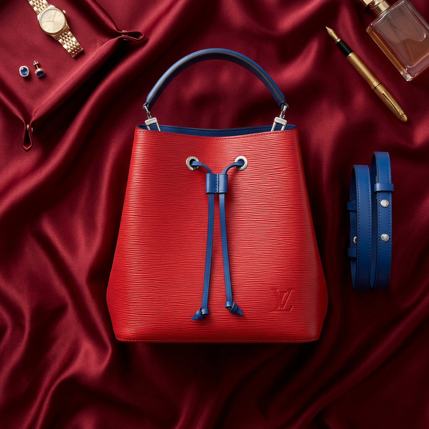 Louis Vuitton Epi Neonoe M54365 Women's Handbag,Shoulder Bag Coquelicots