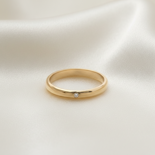 Cartier 1895 Wedding Ring, 1 Diamond Pink Gold (18K) Fashion Diamond Band Ring Pink Gold