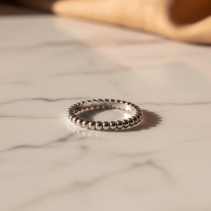 Van Cleef & Arpels Perle Ring Mini Model VCARPJME52 White Gold (18K) Fashion No Stone Band Ring Silver
