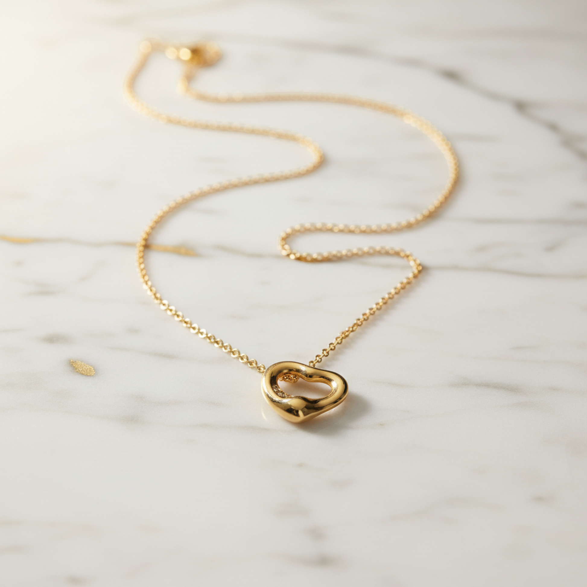 Tiffany Open Heart Pink Gold (18K) No Stone Men,Women Fashion Pendant Necklace (Pink Gold)