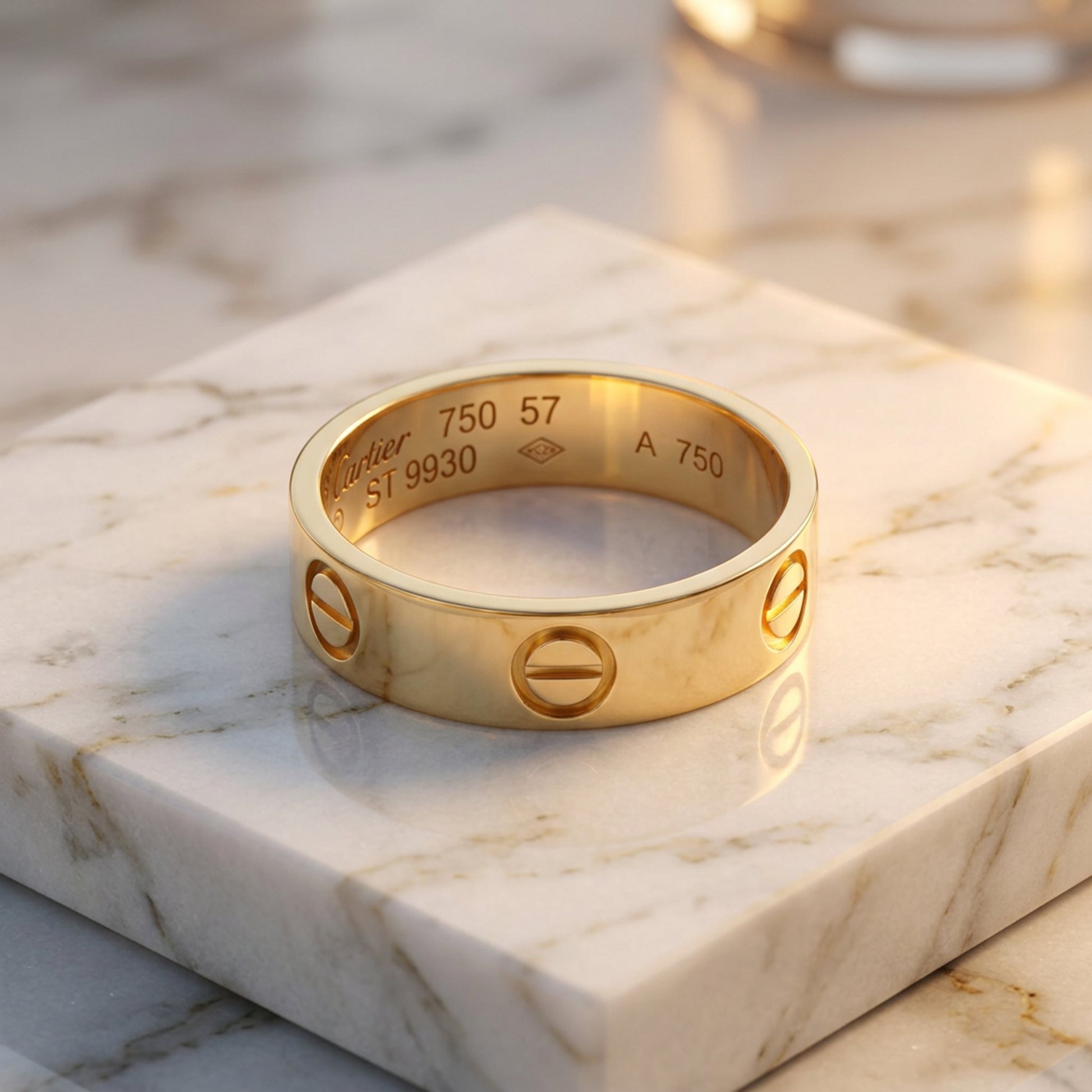 Cartier Love Pink Gold (18K) Fashion No Stone Band Ring Pink Gold