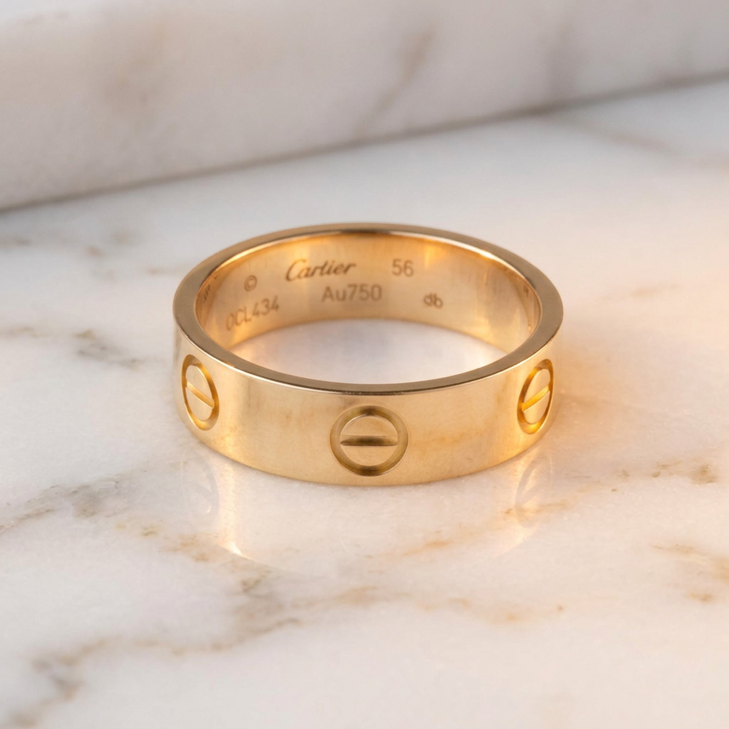 Cartier Love Pink Gold (18K) Fashion No Stone Band Ring Pink Gold