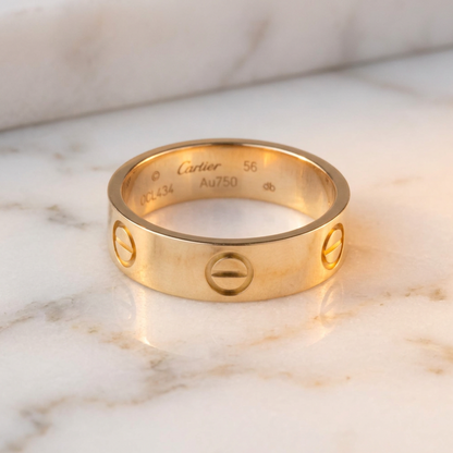 Cartier Love Pink Gold (18K) Fashion No Stone Band Ring Pink Gold