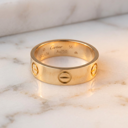 Cartier Love Pink Gold (18K) Fashion No Stone Band Ring Pink Gold