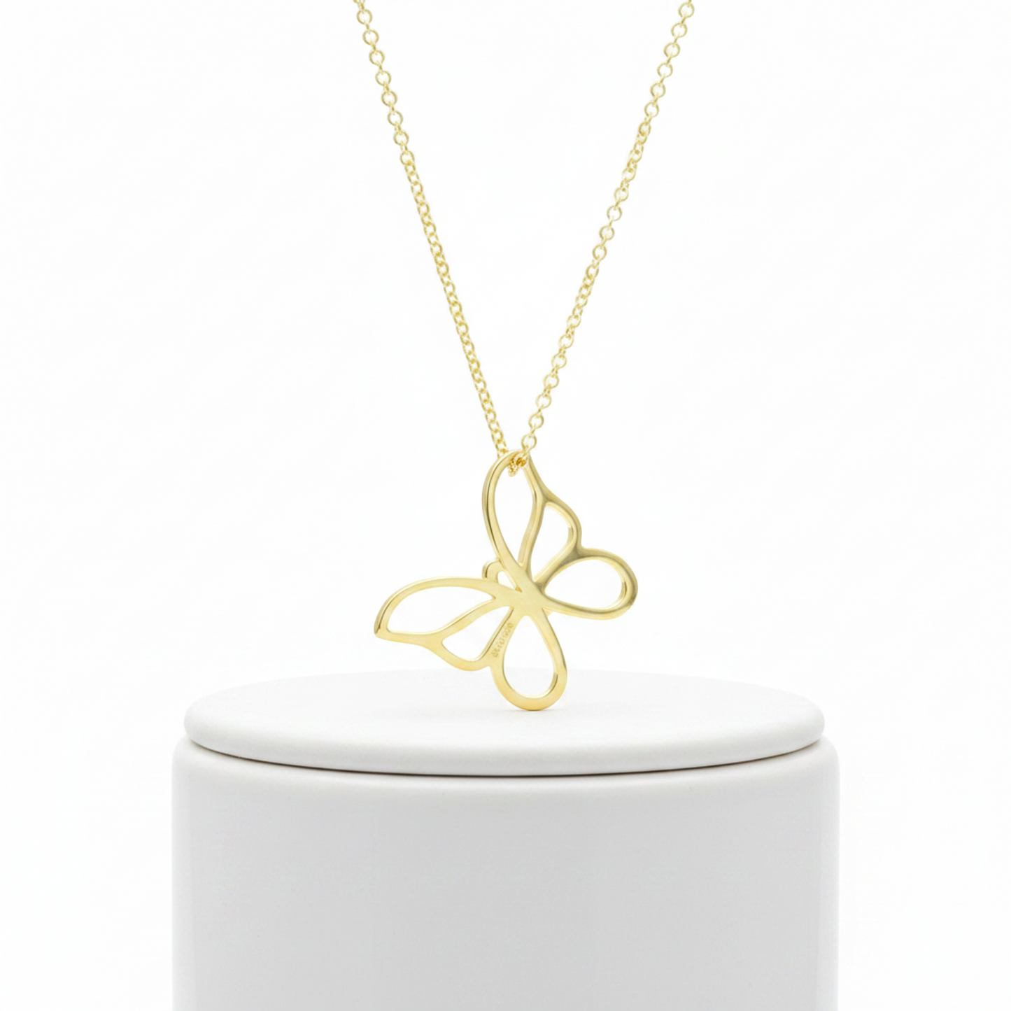 Tiffany Butterfly Necklace Yellow Gold (18K) No Stone Men,Women Fashion Pendant Necklace (Gold)