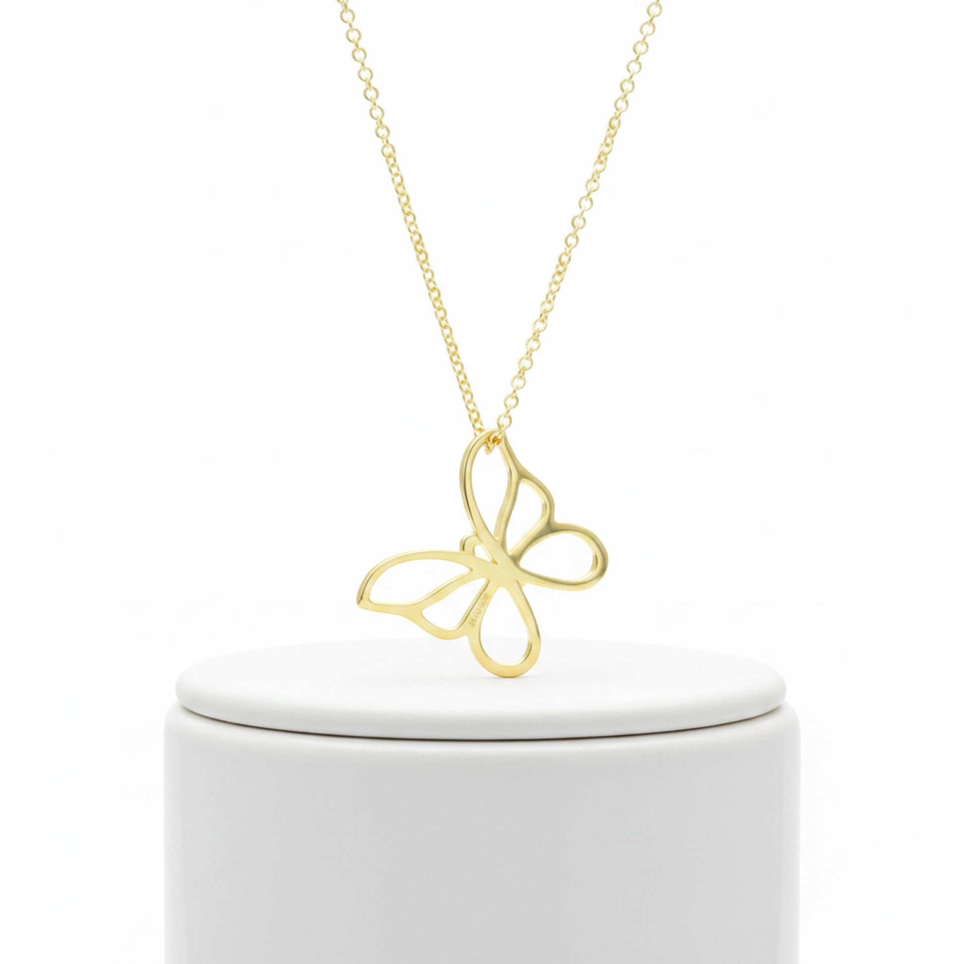 Tiffany Butterfly Necklace Yellow Gold (18K) No Stone Men,Women Fashion Pendant Necklace (Gold)