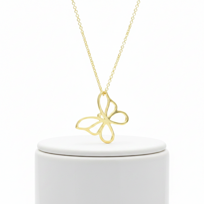 Tiffany Butterfly Necklace Yellow Gold (18K) No Stone Men,Women Fashion Pendant Necklace (Gold)