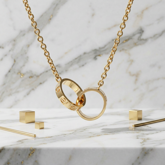 Cartier Baby Love Necklace Pink Gold (18K) No Stone Men,Women Fashion Pendant Necklace (Pink Gold)
