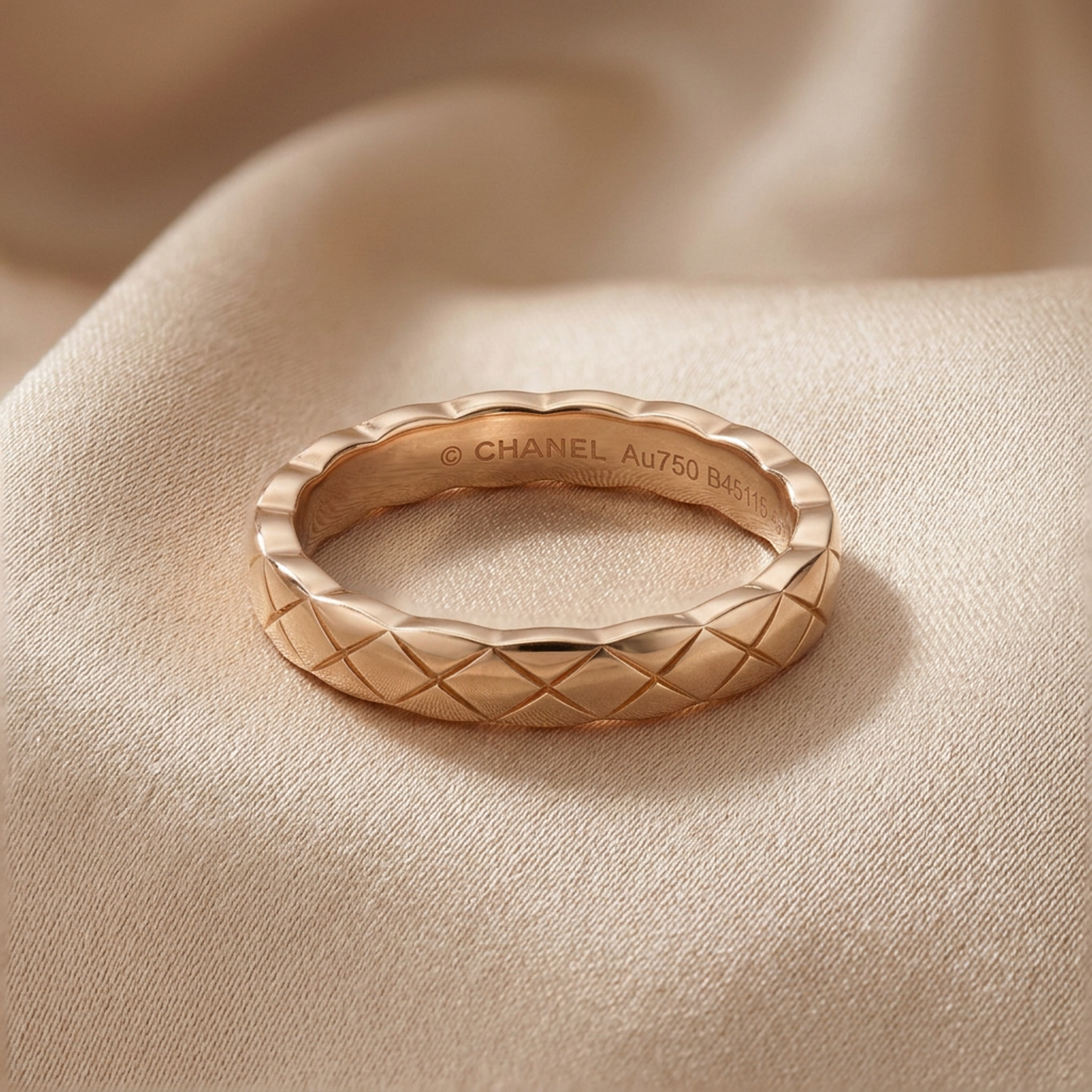 Chanel Coco Crush Ring Mini Model Pink Gold (18K) Fashion No Stone Band Ring Pink Gold