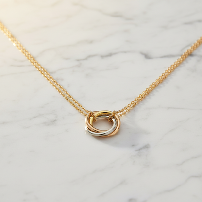 Cartier Sweet Trinity Necklace Yellow Gold (18K),Pink Gold (18K),White Gold (18K) No Stone Men,Women Fashion Necklace (Gold)