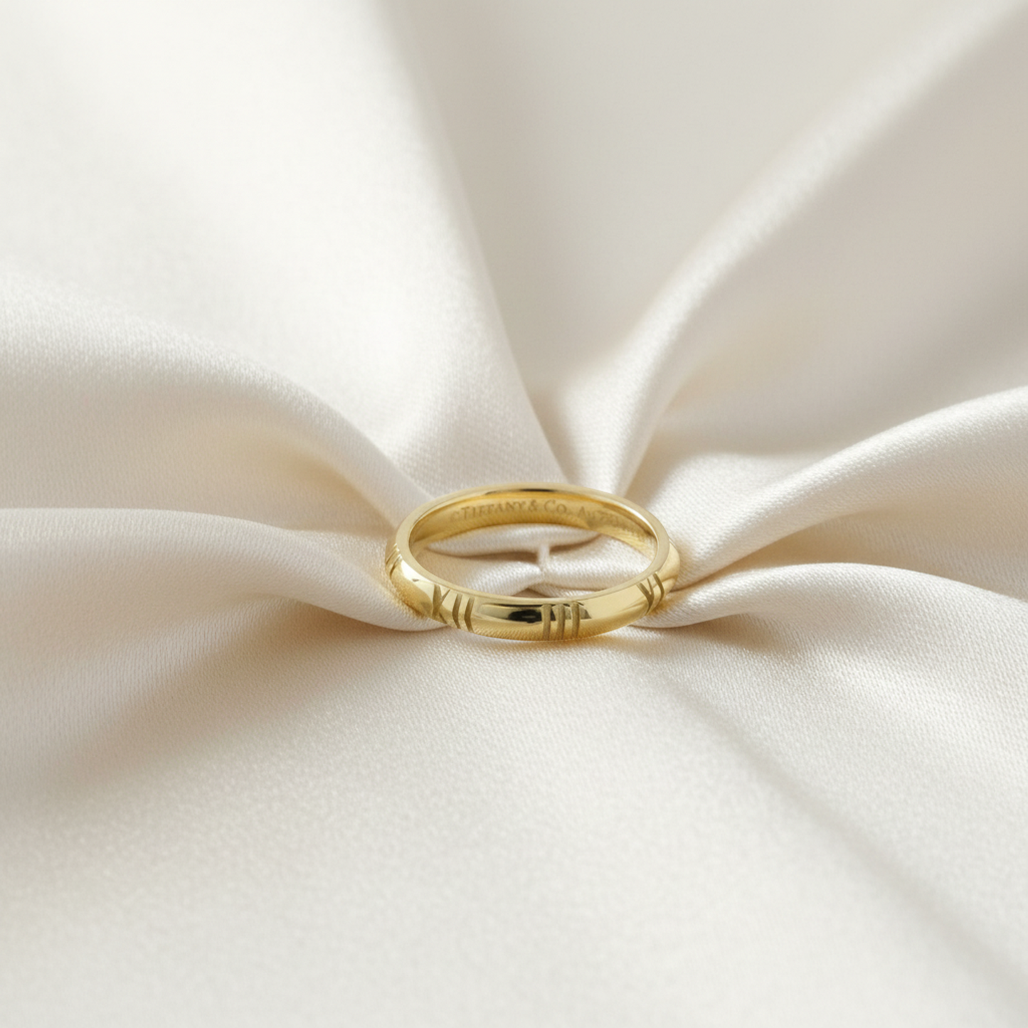 Tiffany Atlas Closed Narrow Ring Yellow Gold (18K) Fashion No Stone Band Ring Gold