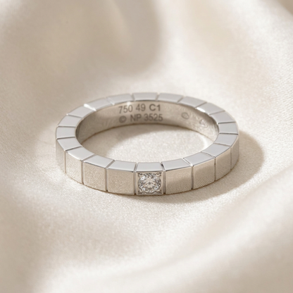 Cartier Lanieres 1P Diamond White Gold (18K) Fashion Diamond Band Ring Silver