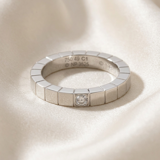 Cartier Lanieres 1P Diamond White Gold (18K) Fashion Diamond Band Ring Silver