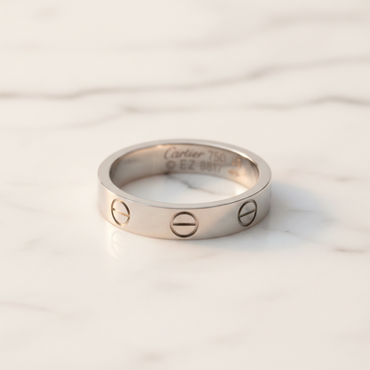 Cartier Mini Love Ring White Gold (18K) Fashion No Stone Band Ring Silver